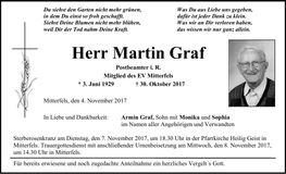 Traueranzeige Martin Graf