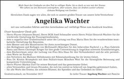 Traueranzeige Angelika Wachter
