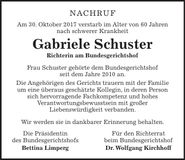 Traueranzeige Gabriele Schuster