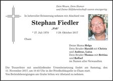 Traueranzeige Stephan Fiedler