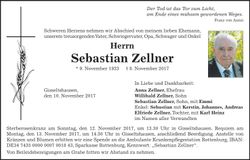 Traueranzeige Sebastian Zellner