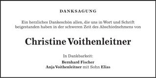 Traueranzeige Christine Voithenleitner
