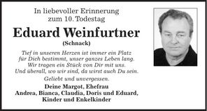Traueranzeige Eduard Weinfurtner