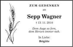 Traueranzeige Sepp Wagner