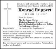 Traueranzeige Konrad Ruppert