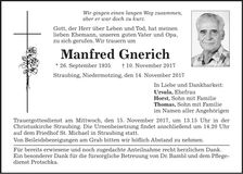 Traueranzeige Manfred Gnerich