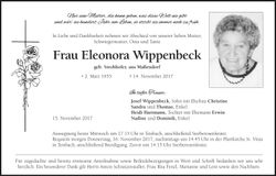 Traueranzeige Eleonore Wippenbeck
