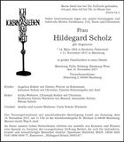 Traueranzeige Hildegard Scholz