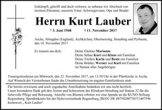 Traueranzeige Kurt Lauber