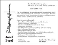Traueranzeige Josef Perzl