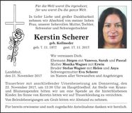 Traueranzeige Kerstin Scherer
