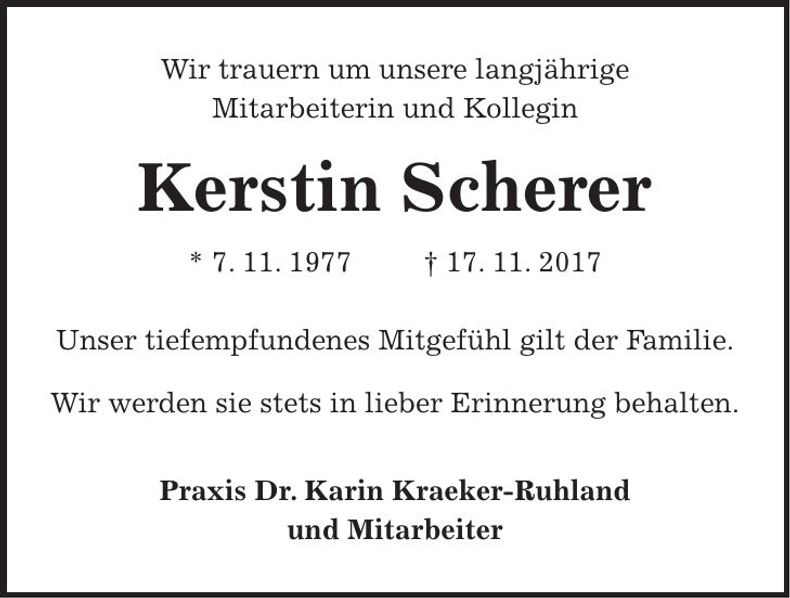 Traueranzeige Kerstin Scherer