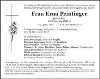 Traueranzeige Erna Peintinger