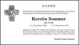 Traueranzeige Kerstin Sommer