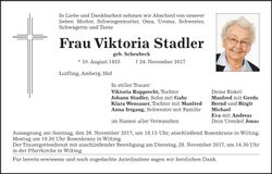 Traueranzeige Viktoria Stadler
