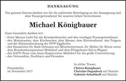 Traueranzeige Michael Königbauer