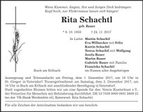 Traueranzeige Rita Schachtl