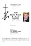 Traueranzeige Franz-Jakob Kolbeck
