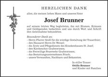 Traueranzeige Josef Brunner