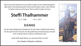 Traueranzeige Steffi Thalhammer