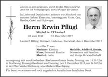 Traueranzeige Erwin Pflügl