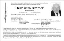 Traueranzeige Otto Ammer