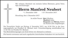 Traueranzeige Manfred Neubert