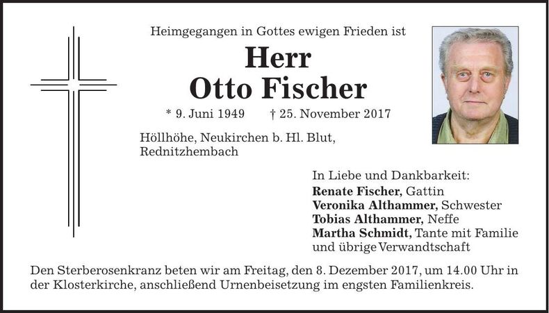 Traueranzeige Otto Fischer