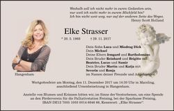 Traueranzeige Elke Strasser