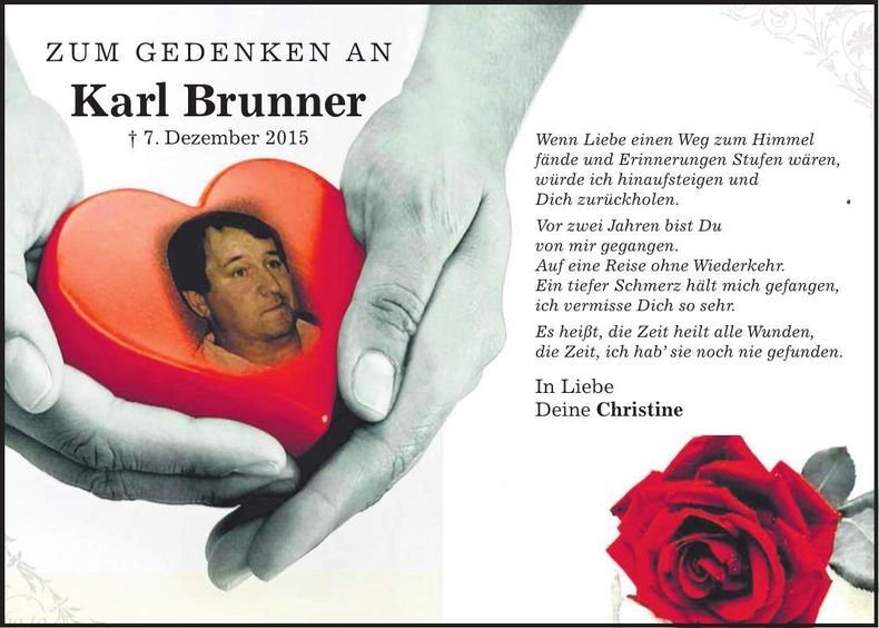 Traueranzeige Karl Brunner