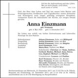 Traueranzeige Anna Einzmann