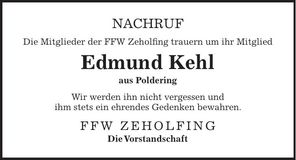 Traueranzeige Edmund Kehl