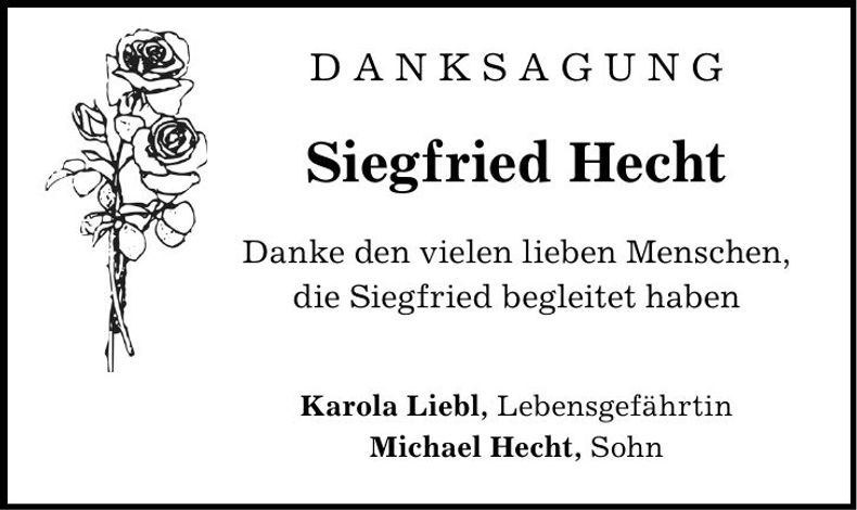 Traueranzeige Siegfried Hecht