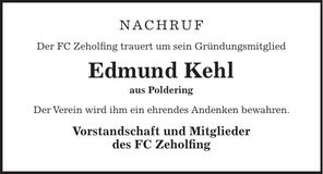 Traueranzeige Edmund Kehl