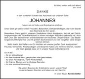 Traueranzeige Johannes Stifter