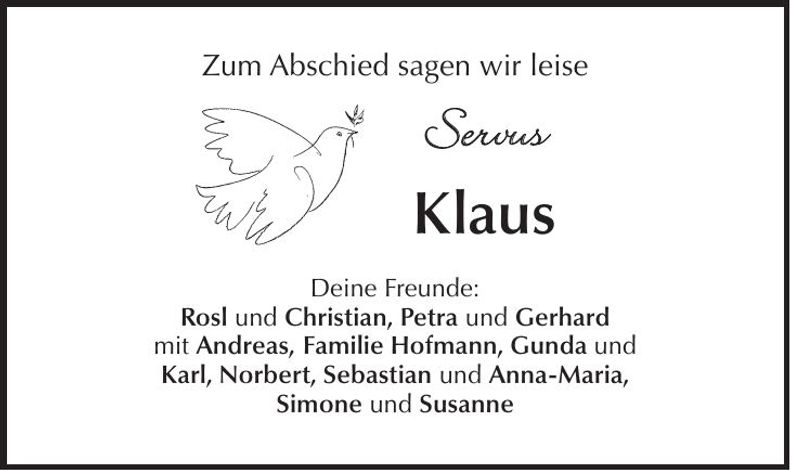 Traueranzeige Klaus Eberhard