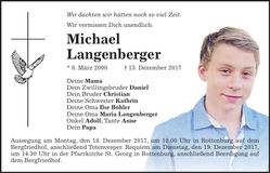 Traueranzeige Michael Langenberger