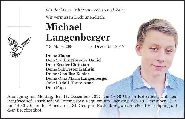 Traueranzeige Michael Langenberger