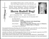 Traueranzeige Rudolf Bugl