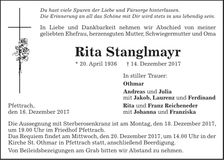 Traueranzeige Rita Stanglmayr