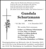 Traueranzeige Gundula Schurtzmann