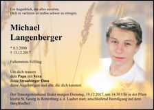Traueranzeige Michael Langenberger