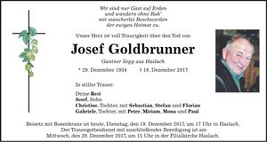 Traueranzeige Josef Goldbrunner
