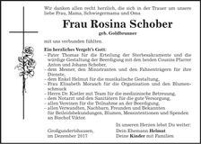 Traueranzeige Rosina Schober