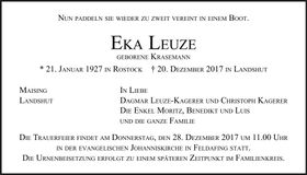 Traueranzeige Eka Leuze