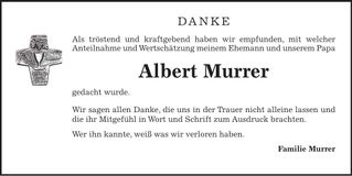Traueranzeige Albert Murrer