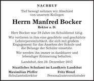 Traueranzeige Manfred Bocker