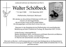 Traueranzeige Walter Schöfbeck