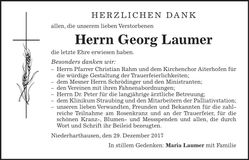 Traueranzeige Georg Laumer