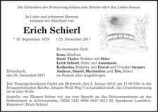 Traueranzeige Erich Schierl